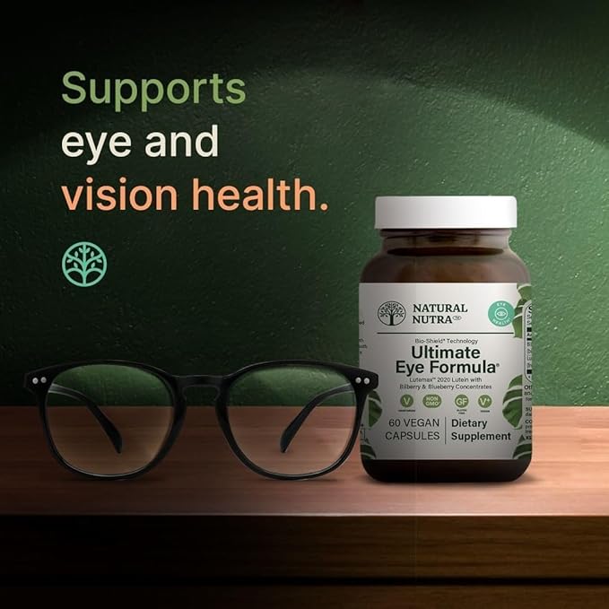 Natural Nutra Ultimate Eye Health Supplement - Bilberry &amp Blueberry Extract Blend for Day and Night Vision Support Promotes Color Perception &amp Eye Clarity - Non-GMO Gluten-Free Vegan - 30 C