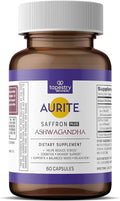 Saffron Supplement | Stress Management Herbal Mood Support Long-Term Memory for Women &amp Men. (60 Count (Pack of 1) Saffron + Ashwagandha)