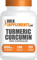 BulkSupplements.com Turmeric Extract Capsules - Turmeric Supplement Turmeric Curcumin Supplement 1000mg - Gluten Free 240 Veg Capsules (Pack of 1)