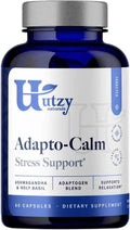 Utzy Naturals Adapto-Calm | Stress Support Formula | with Ashwagandha Tulsi Holy Basil and Passionflower | 60 Capsules