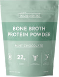 Bone Broth Protein Powder – Mint Chocolate | 15 Servings | 21g Grass-Fed Protein per Serving | Dairy-Free | Collagen for Gut Skin &amp Joint Support | Made with Real Food Ingredients