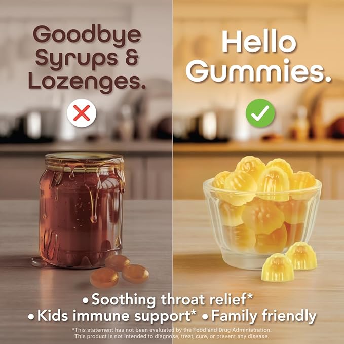 KINDNATURE Manuka Honey Medical Grade Gummies with MGO 643+ | New Zealand Manuka Honey with Zinc Vitamin C Elderberry – Immune &amp Throat Support Supplement | Kids Immune Support