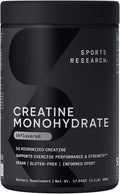 Sports Research Creatine Monohydrate - Gain Lean Muscle Improve Performance and Strength and Support Workout Recovery* - 5 g Micronized Creatine - 17.64 oz