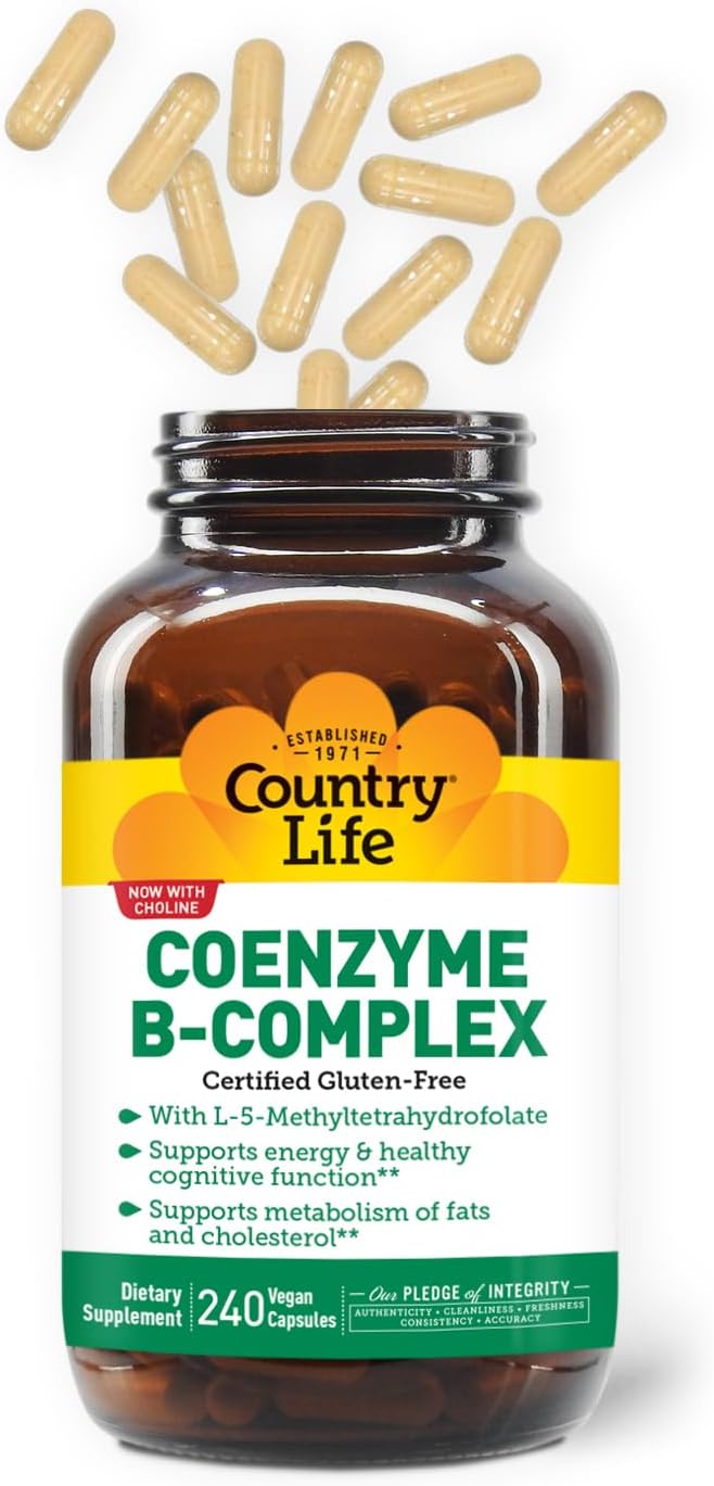 Country Life Coenzyme Vitamin B Complex Caps 240 Capsules and Magnesium Citrate 250 mg 120 Tablets Bundle