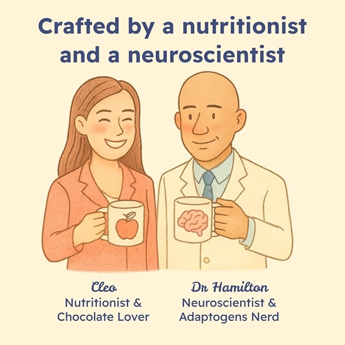 Brainoa Sleep Cocoa for Chocolate Lovers – With Magnesium Glycinate Ashwagandha Reishi Mushroom &amp L-Theanine – Bedtime Sleep Aid Drink for Adults – No Melatonin Added Sugar or Artificial Flavo