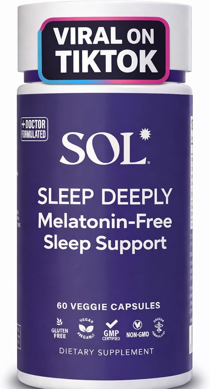 Sleep Aid Without Melatonin for Adults - 60 Capsules - Herbal Vegan &amp Gluten Free Sleep Supplement Aid - Pastillas para dormir - Sleep Deeply Made in the USA
