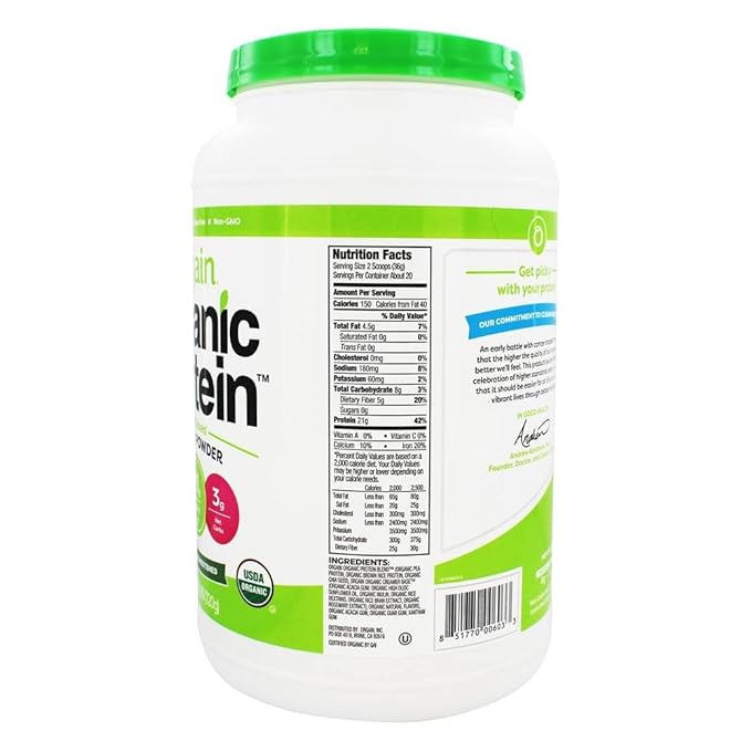 Orgain Organic Plant Based Protein Powder Bundle - Unsweetened Vanilla Bean and Superfoods (2 Products)