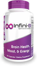 Nootropics Depot Infini-B Advanced B-Complex | Optimal Absorption &amp Bio-Availability | Enhanced Cognitive &amp Metabolic Support | 120 Capsules