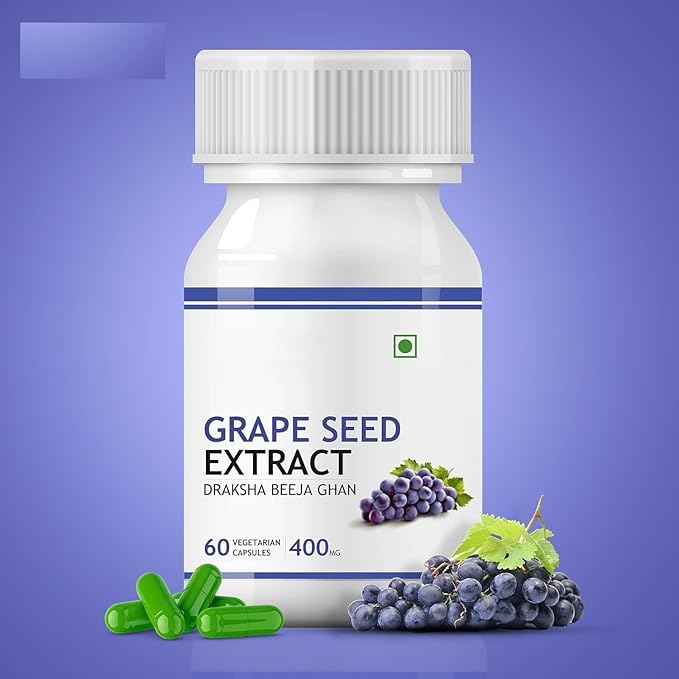 Grape Seed Extract (Proanthocyanidins &gt 95%) | 400 mg 60 Veg Capsules | Antioxidant Supplement Strengthens Immunity Promotes Healthy Skin and Hair