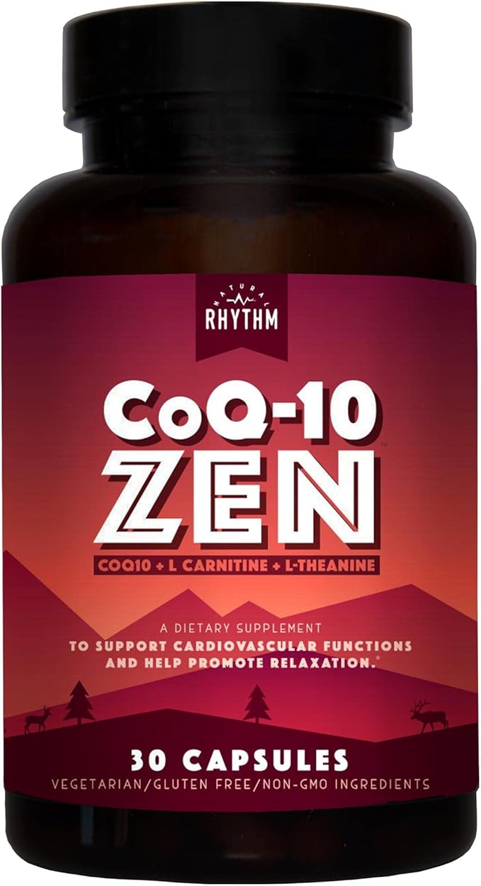 Natural Rhythm Cardio Calm Bundle - Triple Calm Magnesium 150mg 120 Capsules + CoQ10-ZEN (Coenzyme Q10 + L-Carnitine + L-Theanine) 30 Capsules