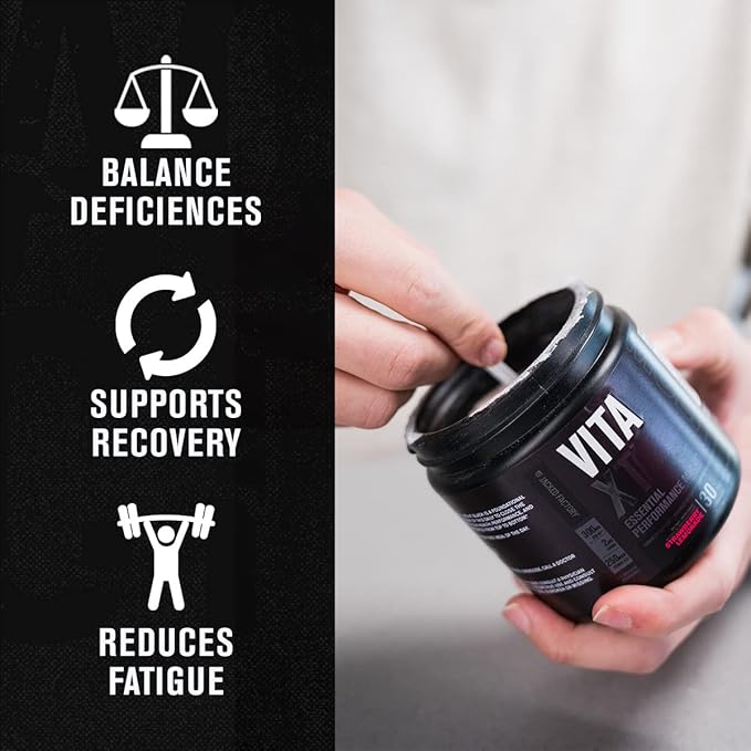 Jacked Factory Vita XT Performance Vitamin Powder - Daily Multivitamin Powder for Men with KSM-66 Ashwagandha Prebiotic Fiber Vitamin A C D K B6 B12 &amp More - Strawberry Lemonade 30Sv