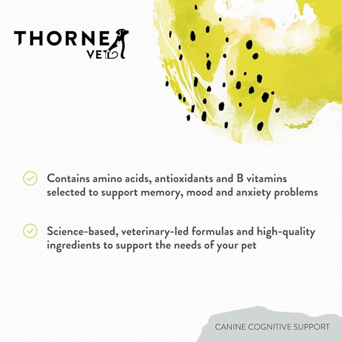 ThorneVet Canine Cognitive Support Powder for Dogs - Great Tasting Health Supplement with B Vitamins and Antioxidants to Support The Brain Health of Your Senior Dog - 90 Scoops