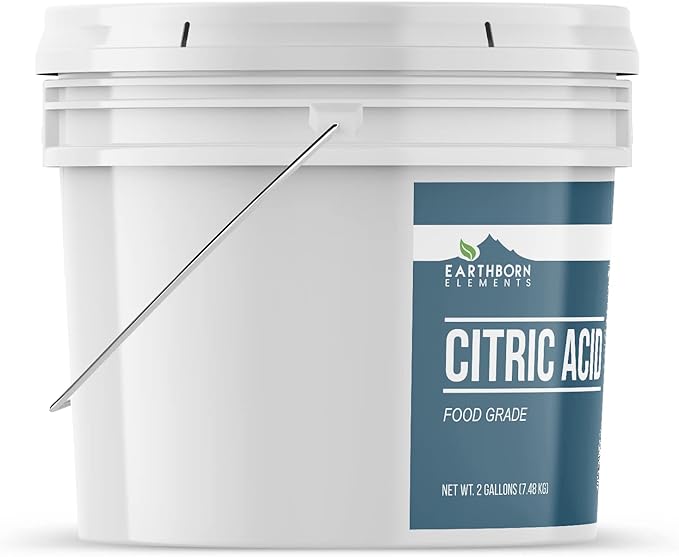 Earthborn Elements Calcium Chloride &amp Citric Acid Bundle (2 Gallons Each) Pure &amp Undiluted Home &amp Pantry Additives