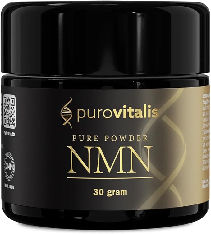 PUROVITALIS NMN Powder 99% Pure Longevir Nicotinamide Mononucleotide Supplement NAD+ Boost for Cellular Health Energy &amp Healthy Aging 2-Month Supply (30g)
