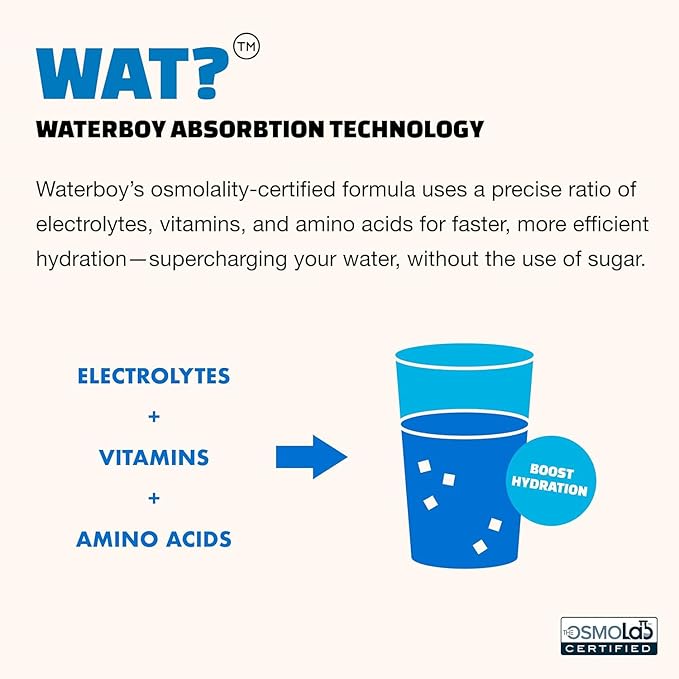 Waterboy Weekend Recovery | 3200mg Electrolyte Powder Packets | Ginger + L-Theanine + Vitamins | No Sugar All Natural Gluten Free | Cherry Limeade