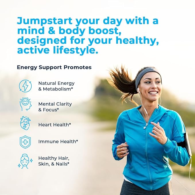 VitaMedica | Energy Support Multivitamin w B Complex | Energy Booster | Vitamin B6 &amp B12 | Clarity &amp Focus | Biotin for Hair Skin &amp Nails | Energy Supplements | 90 Ct