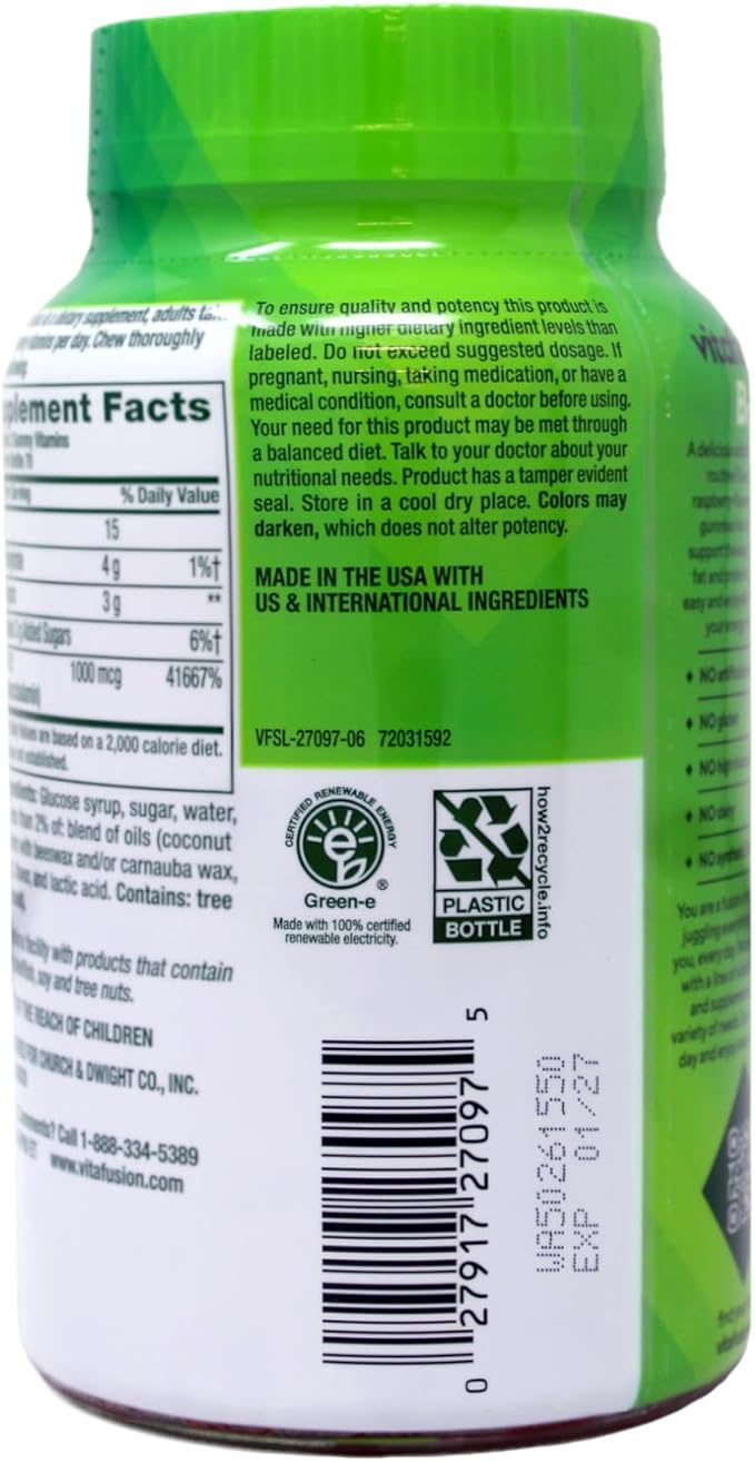 Vitamin B-12 Gummy Supplement High Potency Energy Support 1000 mcg 140ct (1 Pack)