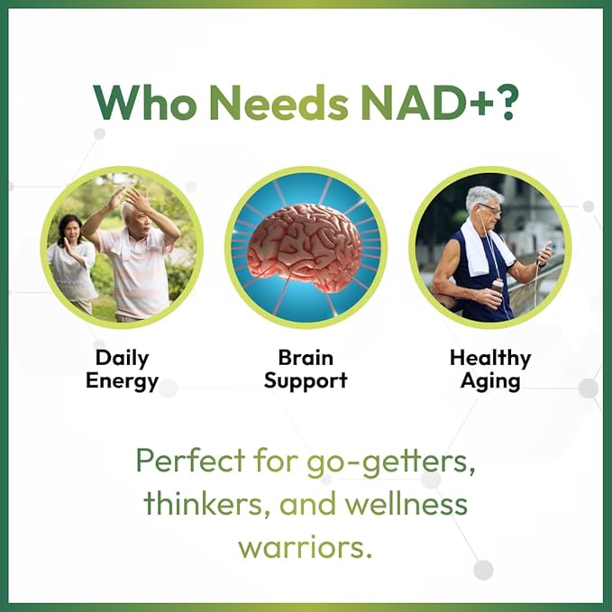 HAZEL'S Choice NAD+ Nicotinamide Adenine Dinucleotide Supplement 500mg 60 Capsules Supports Cellular Energy &amp Metabolic Function