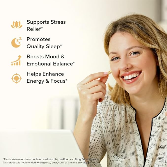 VAHDAM Ashwagandha Supplement 1800mg with Ashwagandha Root Extract and L-Theanine | Support Stress Relief Mood and Sleep | 90 Capsules