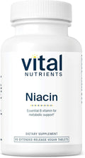Vital Nutrients Niacin 500mg - Timed-Release Niacin Supplement for Men &amp Women - Vitamin B3 Supports Heart Health and Protein &amp Fat Metabolism - Gluten Dairy Soy Free - Non-GMO - 90 Tablets