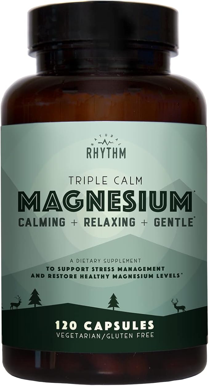 Natural Rhythm Cardio Calm Bundle - Triple Calm Magnesium 150mg 120 Capsules + CoQ10-ZEN (Coenzyme Q10 + L-Carnitine + L-Theanine) 30 Capsules
