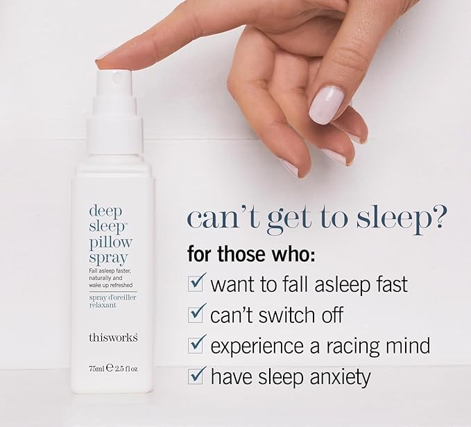 This Works Deep Sleep Pillow Spray with Lavender Vetivert &amp Chamomile – Natural Aromatherapy Sleep Mist for Bedtime Relaxation 75ml / 2.5 fl oz