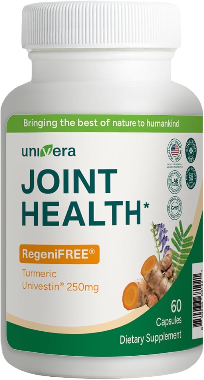 Univera RegeniFREE Turmeric Univestin No Glucosamine Shellfish Free All-Natural Joint Supplement Vegeterian Capsule 60 Capsules (30-Day Supply)