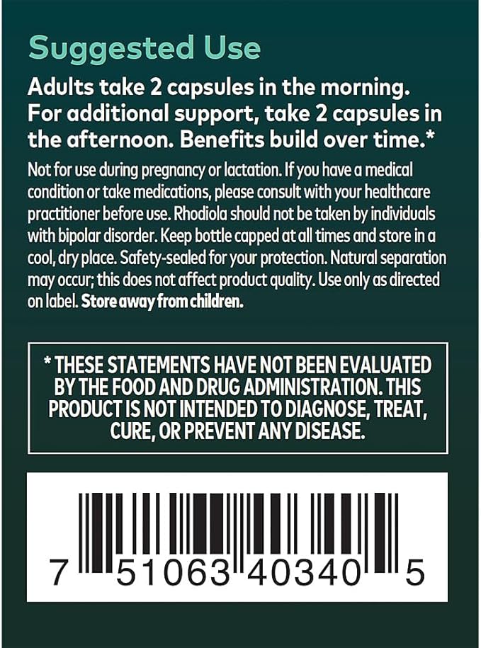 Stress Response with Rhodiola Ashwagandha Holy Basil (30 Vegetarian Liquid Capsules)