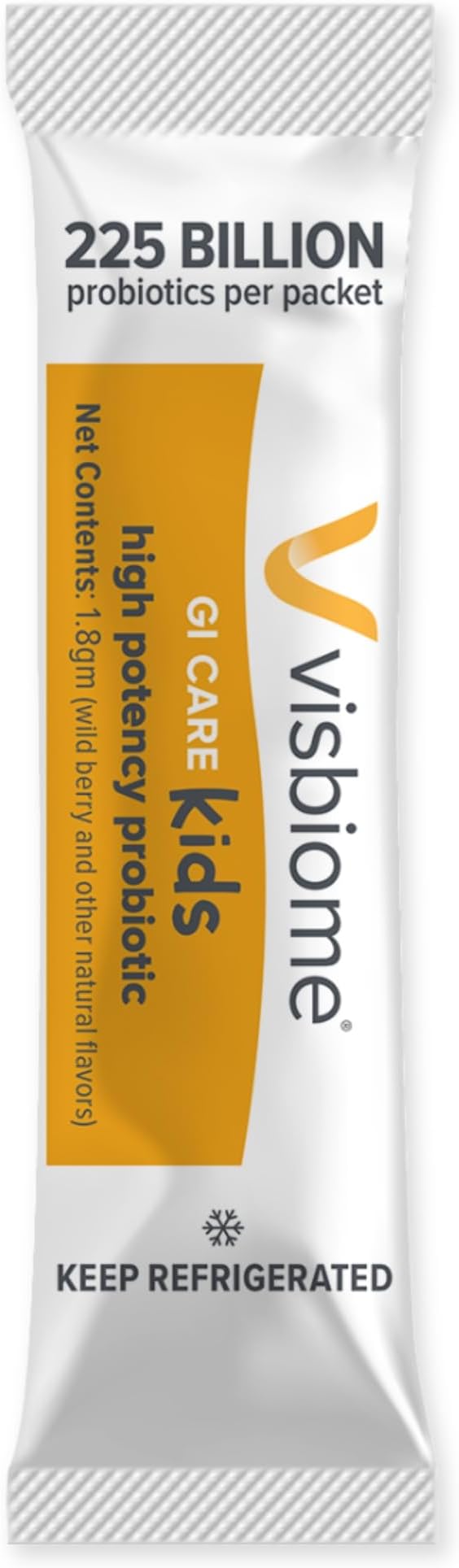 Visbiome® GI Care Kids - High Potency Probiotic for IBS &amp UC Symptoms - Wild Berry Flavor No Dyes- 225 Billion CFU Live Probiotics for Children Cold Chain Shipping 30 Packets