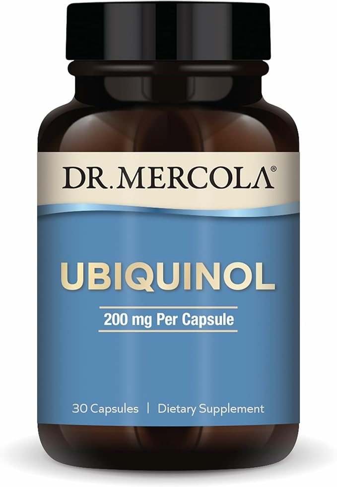 Dr. Mercola Ubiquinol - 200 mg Ubiquinol - Supports Energy Production - Antioxidant Supplement - Non-GMO Gluten-Free &amp Soy-Free - 30 Capsules (30 Servings)