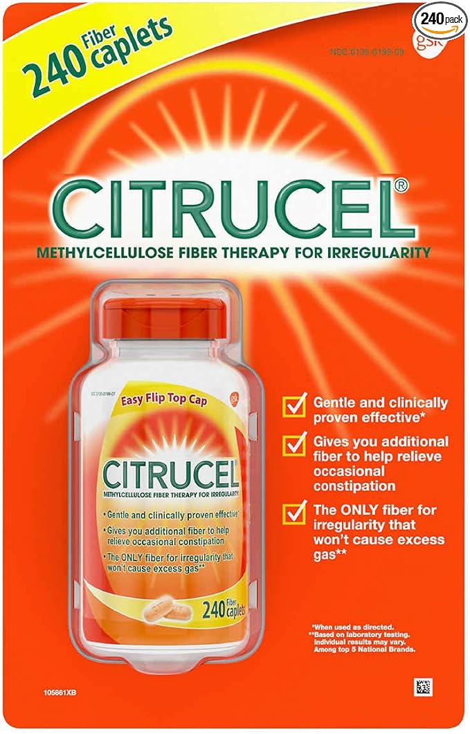Citrucel Fiber Therapy 240 Fiber Caplets (3 Pack)