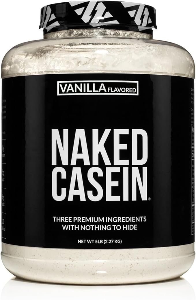 NAKED Casein - Vanilla Micellar Casein Protein - 5 Pound Bulk NSF Certified GMO-Free Gluten-Free Soy-Free Preservative-Free - Stimulate Muscle Growth - Enhance Recovery - 61 Servings