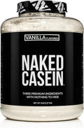 NAKED Casein - Vanilla Micellar Casein Protein - 5 Pound Bulk NSF Certified GMO-Free Gluten-Free Soy-Free Preservative-Free - Stimulate Muscle Growth - Enhance Recovery - 61 Servings
