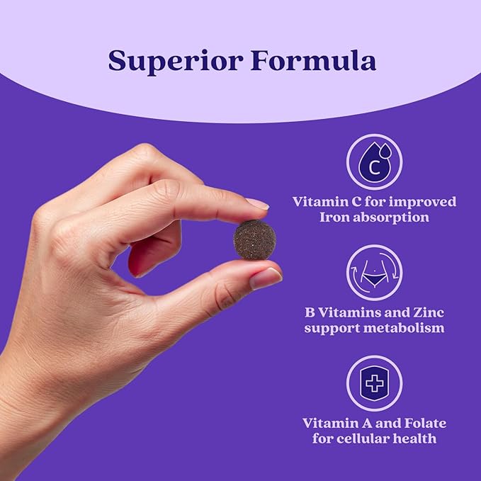BeLive Iron Gummies - Multivitamin Iron Supplement with Vitamin C A B &amp Zinc Supports Blood Oxygen Vegan Supplements for Women Men &amp Kids for Growth and Development - Grape Flavor | 3-Pac