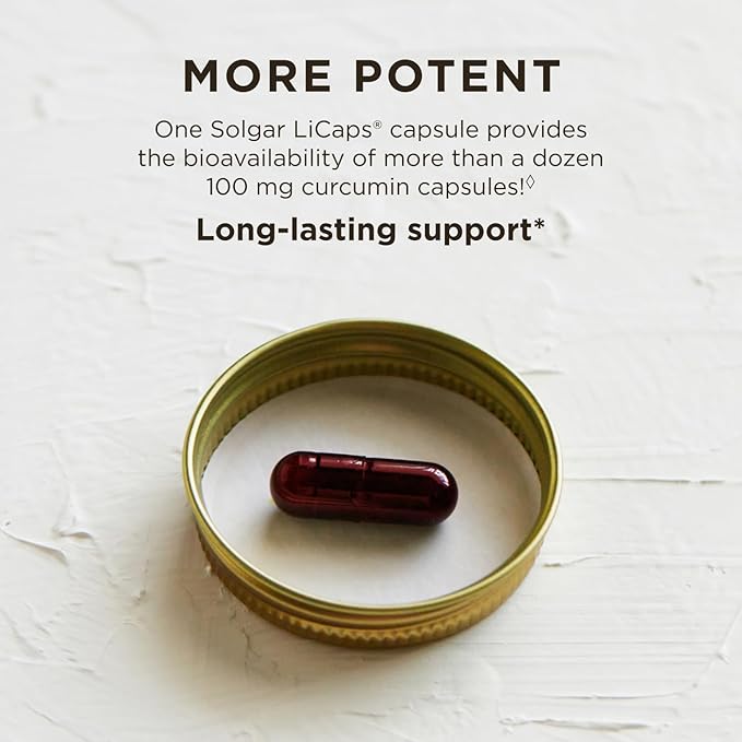 Solgar Full Spectrum Curcumin - 105 LiCaps - Superior Absorption - Brain Joint &amp Immune Health - Vegan Gluten-Free Non-GMO Dairy Free - 105 Servings