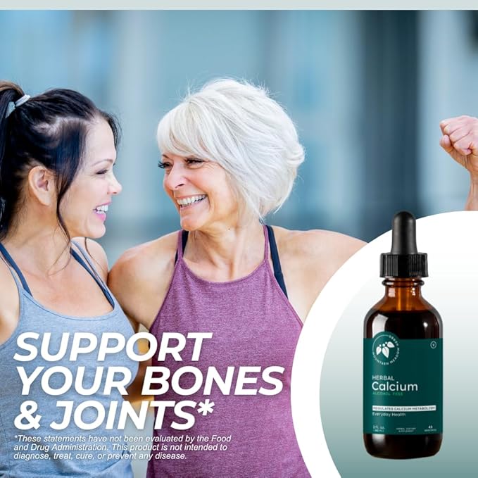 Mountain Meadow Herbs Herbal Calcium – Vegan Liquid Calcium Supplement for Bone &amp Teeth Support High Absorption Plant-Based Formula for Adults &amp Kids - 2 oz