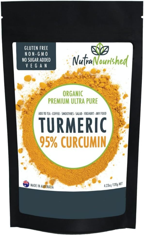 Organic Turmeric 95% Curcumin Powder – 1500mg Extract with Black Pepper – Non-GMO Vegan Gluten-Free Natural Supplement – 120g