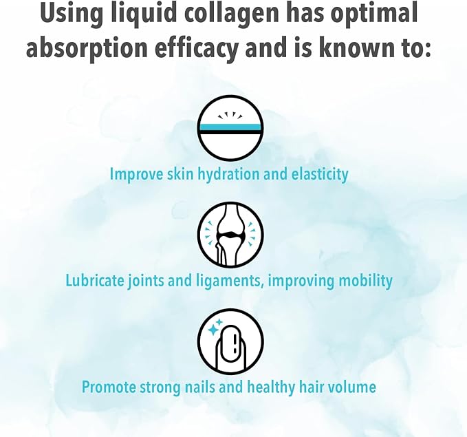 Liquid Marine Collagen Peptides for Women Men – 8000mg Hydrolyzed Collagen Liquid Supplement with Biotin &amp Vitamins for Hair Growth Skin Nails &amp Joints Lemon Flavor Sugar-Free 14 Sachets