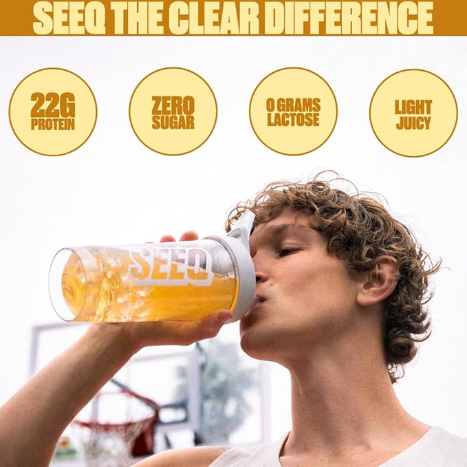SEEQ Clear Whey Isolate Protein Powder Mango Pineapple - 22 Servings 22g Protein Per Serving - 0g Lactose Sugar-Free Keto-Friendly Soy Free - Juice-Like Protein Post-Workout Recovery