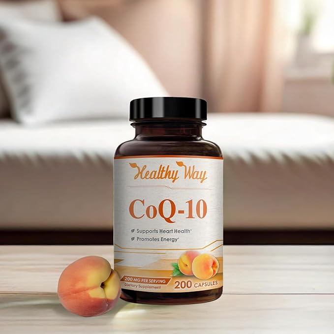 Coenzyme Q10 200mg CoQ10 Supplement -Once Daily CoQ10 200mg Powder Capsules for Heart Health Antioxidant &amp Energy Support -Non-GMO Quick Absorption Ubiquinone Q10 Coenzyme (Single)