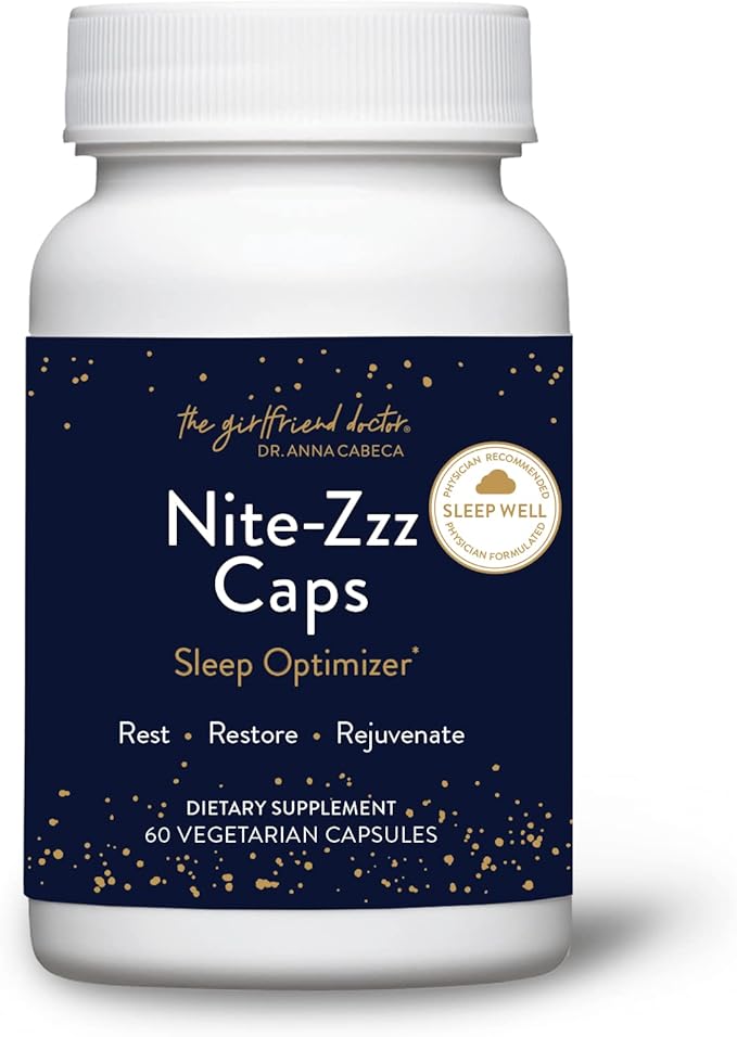VIDAPURA Nite-Zzz Sleep Support by Dr. Anna Cabeca – Melatonin-Free Herbal Formula with Magnesium &amp L-Theanine – Supports Relaxation &amp Restful Sleep – 60 Capsules