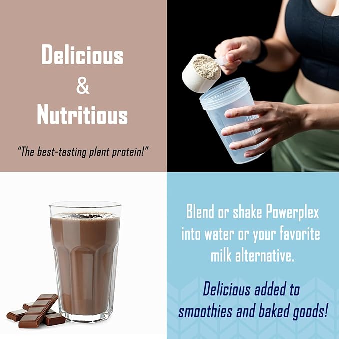 PhysiVantage POWERPLEX Vegan Protein Powder Collagen Alternative - Organic Plant-Based Pea &amp Rice Protein Dairy-Free Muscle &amp Joint Support Monk Fruit Sweetened 2 lb (Cold Brew - Mocha Fla