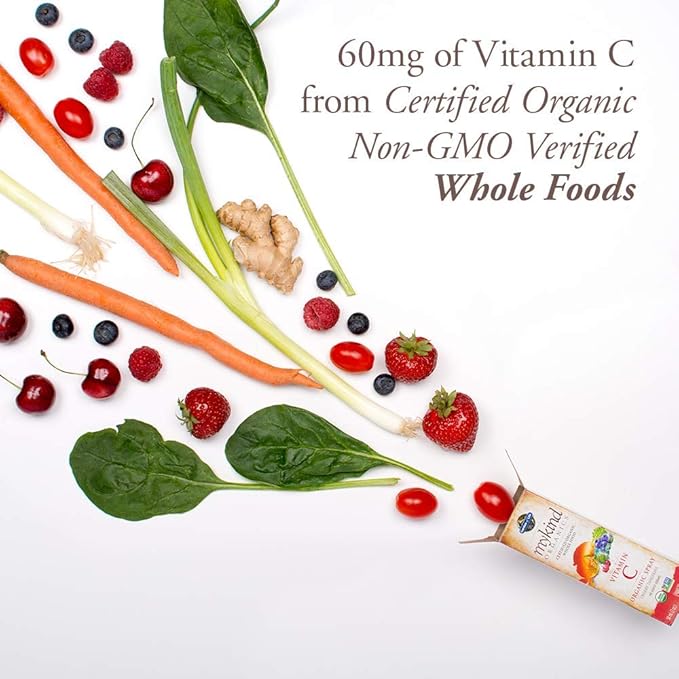 Garden of Life Organics Kids 120 Fruit Gummy Vitamins and Organics Vitamin C Spray for Kids &amp Adults 2 fl oz