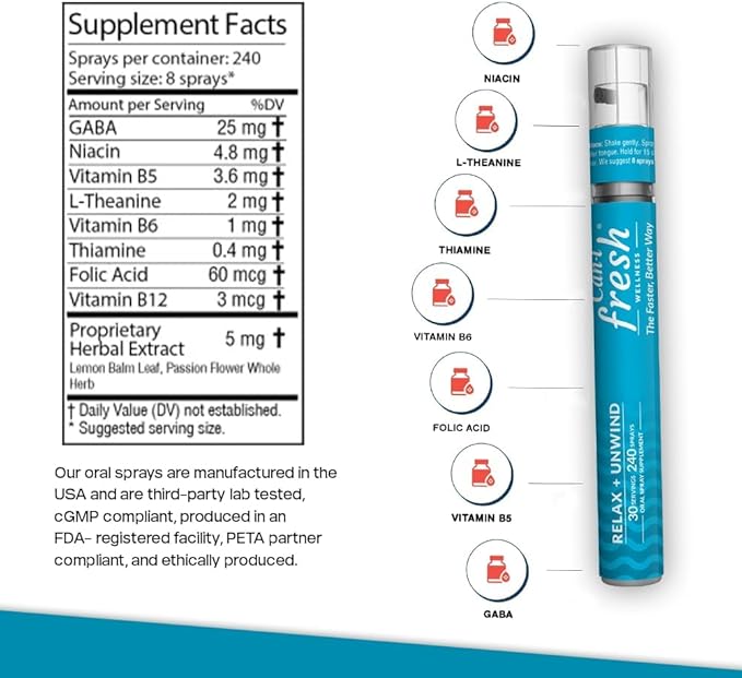 Can-I Wellness Natural Sleep Aid and Calming Vitamin Spray Bundle - Vegan Supplement with Melatonin GABA 5-HTP &amp L-Theanine - Fast-Acting Oral Spray for Healthy Stress Management and Mood Suppor