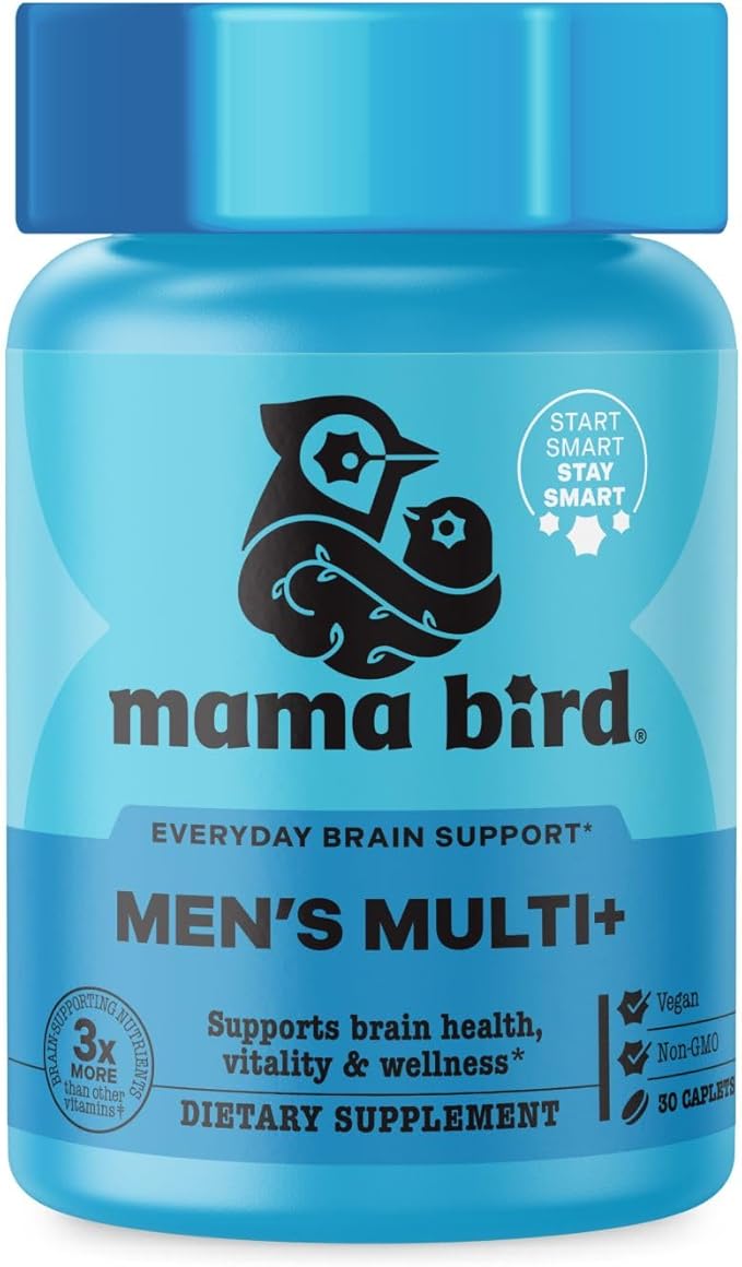 Best Nest Wellness Men's Multi Plus - Daily Multivitamin for Brain &amp Energy Health Support - Daily Multivitamin for Men - Probiotics &amp Digestive Enzyme Formula - 30 Caplets