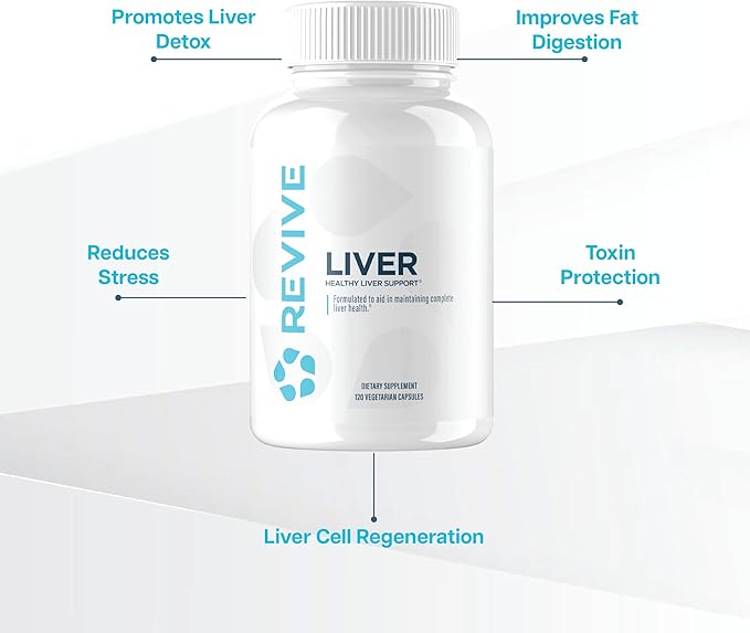 Revive MD Natural Liver Cleanse Detox &amp Repair Supplement – Milk Thistle Liver Support Formula Promotes Healthy Liver Function &amp Helps Reduce Inflammation – 120 Capsules (30 Servings)