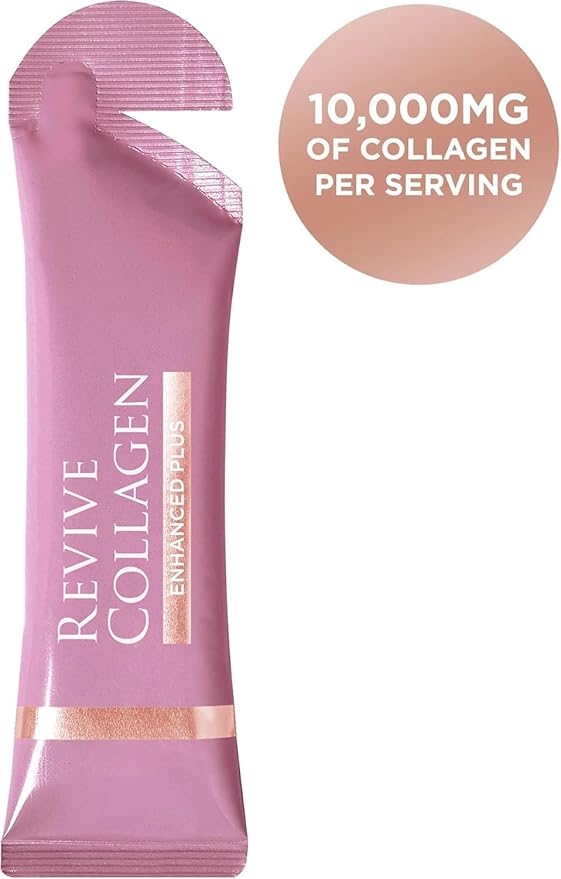 Revive Collagen Enhanced Plus Premium Liquid Marine Collagen Drink Supplement – 22 Fluid Ounces Tropical Flavor 10000mg of Collagen per Shot 14 Servings Liquid Collagen for Women and Men