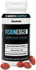 Eye Supplement for Athletes Formula with Lutein Zeaxanthin and Meso-Zeaxanthin Eye Supplements Omega 3 Essential Carotenoids for Eyes - (90 Softgels 3 Month Supply)
