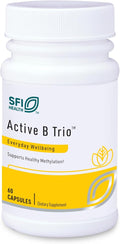 Klaire Labs SFI Health Active B Trio - Methylated Vitamin B Complex with B6 B12 &amp Folate - Bioactive Vitamins for Enhanced Absorption - Promote Healthy Energy &amp Cognition (60 Capsules)