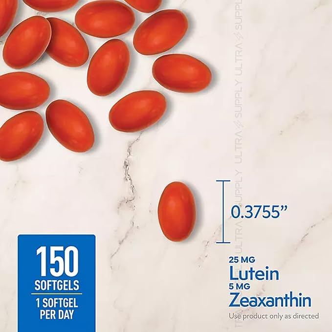 Members Mark Lutein with Zeaxanthin 25 mg &amp 5 mg (150 Count.) – Supports Eye &amp Vision Health Blue Light Protection USP Verified